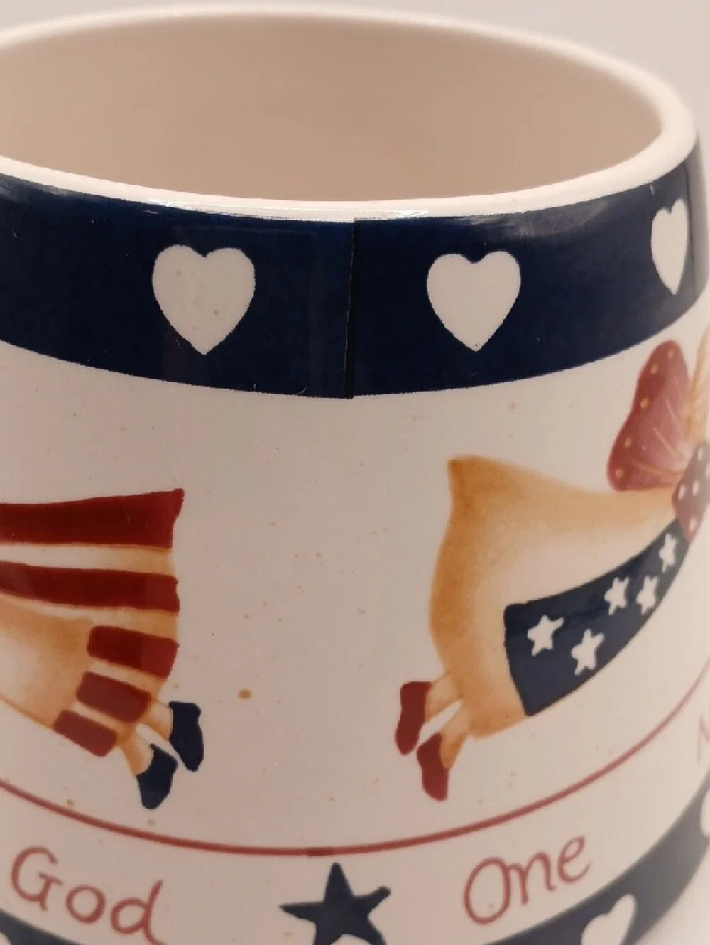 Home Interiors Patriotic Angel Ceramic Candle Shade Topper